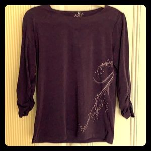 Kuhl Purple Shirt with Curved Flower Pattern